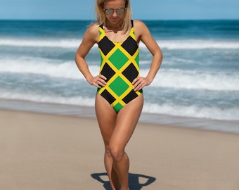 Jamaica One-Piece Swimsuit, SWIMSUIT ONLY, Large Bust Swimwear, Jamaica Swimwear, Jamaican Clothing, Plus Size Swimwear