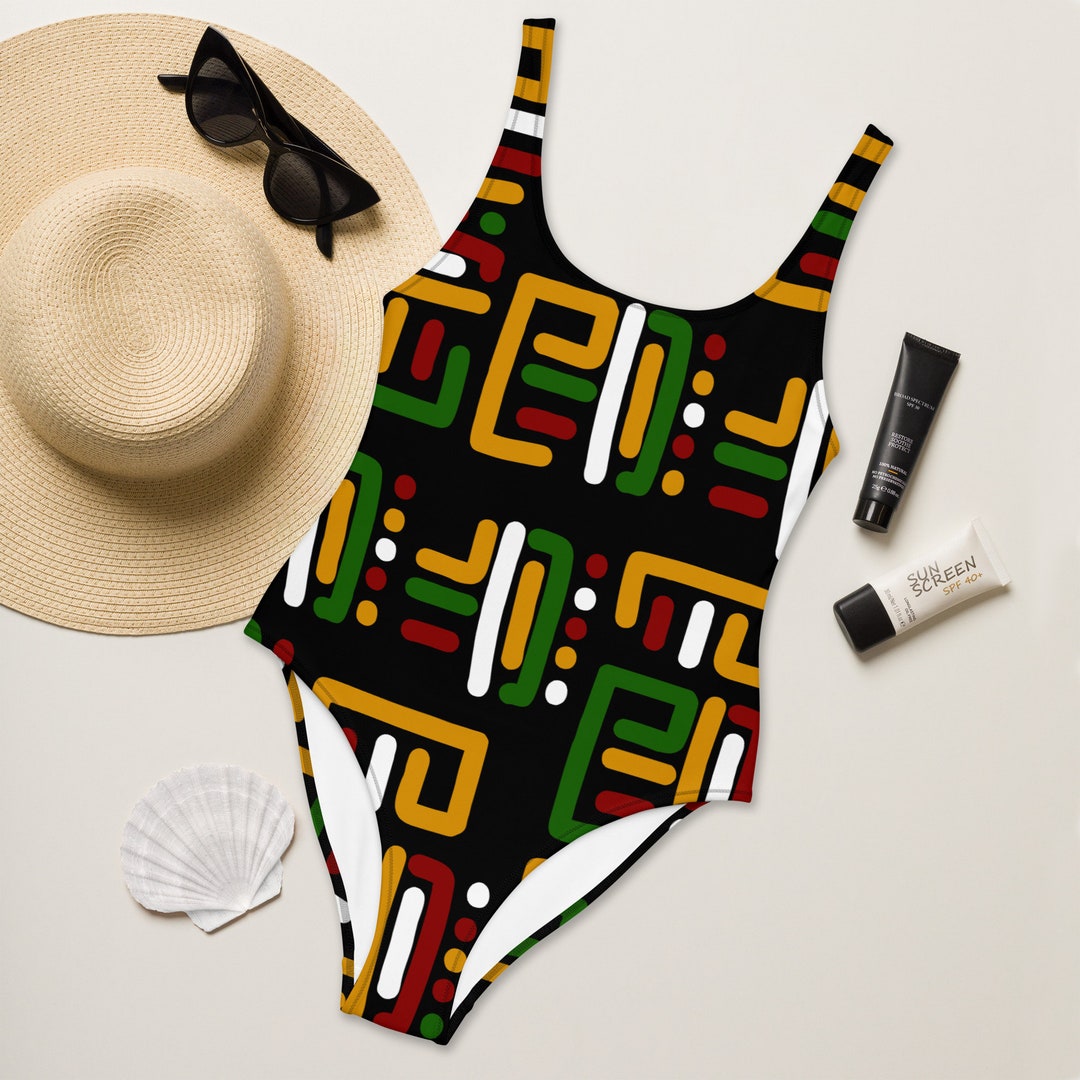 Juneteenth Swimsuit One-piece Swimsuit, Abstract Swim Wear, Black Girl