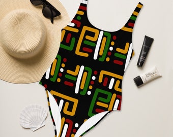 Juneteenth Swimsuit One-Piece Swimsuit, Abstract Swim Wear, Black Girl Magic, Freeish, Free-ish, African Style Swimwear