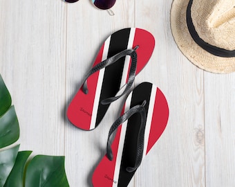 Personalized Trinidad and Tobago Flip-Flops, Trini Sandals, Trinidad Beachwear, Trinidad Swimwear, Trinidad Gift, Mother's Day Gift for Mom
