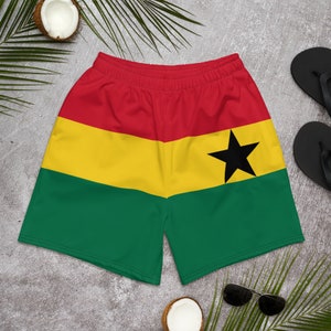 Ghana Swimming Trunks, Ghana Clothing, Ghana Fabric, Ghana Swinsuit, Africa Swimwear, Swim Shorts, Men's Swimwear