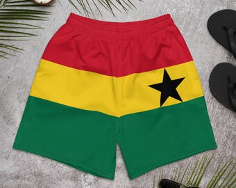 Ghana Swimming Trunks, Ghana Clothing, Ghana Fabric, Ghana Swinsuit, Africa Swimwear, Swim Shorts, Men's Swimwear