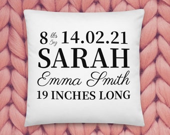 Stats/Information Pillow ~ Custom Pillow ~ Custom Pillow Cover ~ Newborn Gift ~ Birth Annoucement
