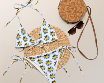 Duck string bikini, Rubber Duckie, White bikini,