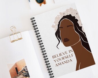 Custom Note Book, Self Love Journal, Empowered Women, Believe In Yourself, Notebook Spiral, Lined Notebook, Teacher Appreciation Gift,
