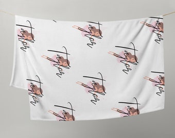 Personalized Pink Fairy Throw Blanket ~ Custom Toddler Bedding ~ Baby Blanket ~ Toddler Blanket ~ Calligraphy BlanketGift for Baby