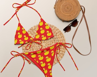 Rubber Duck Bikini, Rubber Duckie, Duck Clothing, Duck Swimsuit, Red bikini, Duck Clothing Bikini,, Bikini Set