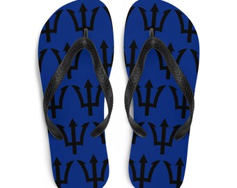Barbados Flip-flops, Barbados Trident, Barbados Sandals, Blue Flip