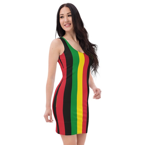 rasta formal dress Rasta Dress Horizontial Stripes main image 1