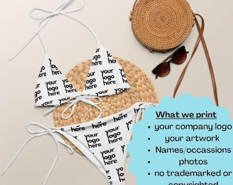 Custom Bikini, Custom Swimwear, Company Logo, Event Branding, Personalized Swimsuit, Bikini Set, Gift for Swimmer, Gift for her