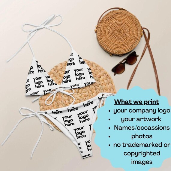 Custom Bikini, Custom Swimwear, Company Logo, Event Branding, Personalized Swimsuit, Bikini Set, Gift for Swimmer, Gift for her