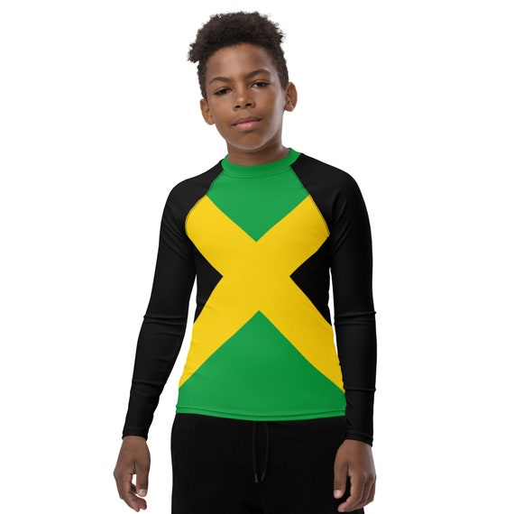 Jamaica Youth Rash Guard, Jamaican Clothing, Swimwear, Sun Protection. Long  Sleeve Swimwear, Unisex Rash Guard - Etsy