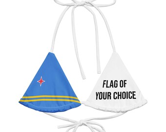 Aruba 2 Flag Bikini Top, Large Bust Swimwear, Jamaica, Barbados, Trinidad, Guyana, St. Lucia, Antigua, Carnival, Monday Wear