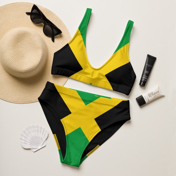Jamaica High-waisted Bikini, Large Bust Swimwear, Jamaica Swimwear