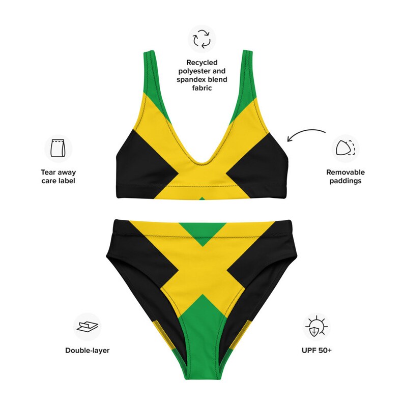 Jamaica Highwaisted Bikini, Large Bust Swimwear, Jamaica Swimwear