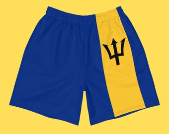 Barbados Swimming Trunks, Swim Shorts, Athletic Shorts, Basketball Shorts, Comfy Shorts, Blue and Yellow Shorts, BIM, 246