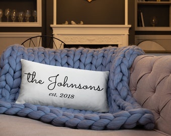 Personalized Name Pillow, Mother's Day Gift, Newlyweds Gift, Wedding Gif, Engagement Gift, Family Gift, Home Decor, Throw Pillow