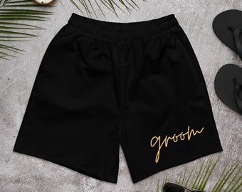 Groom Swimming Trunks, Bride and Groom Swimwear, Bridal Party Matching Swimsuits, Destination Wedding, Personalized Gift, Honeymoon Gift