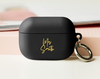 Personalized Case for AirPods® Case, Rubber Case for AirPods®, Name Gift, Key Chain,