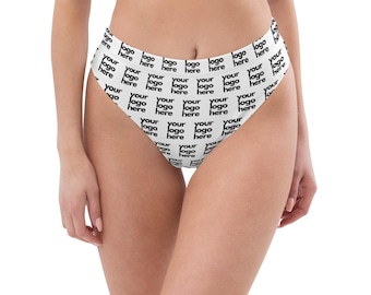 Custom High Waist Bikini Bottom, Custom Swimwear, Company Logo, Event Branding, Personalized Swimsuit Bottom, Gift for Swimmer