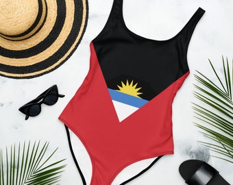 Antigua One-Piece Swimsuit, Plus Size Swimwear, Red Swimsuit, Black Swimsuit