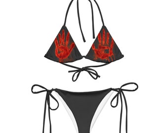 Halloween Bikini, Bloody Hands, Halloween Swimwear, Costume, Gift for Halloween, Gift for Her, Goth