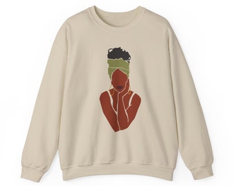 Black Woman Crewneck Sweatshirt, Black Girl Sweater