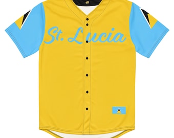 St. Lucia Jersey, Personalized Jersey, Baseball Jersey, St. Lucia  Clothing, Lucian Pride, Name Gift, St. Lucia  Flag