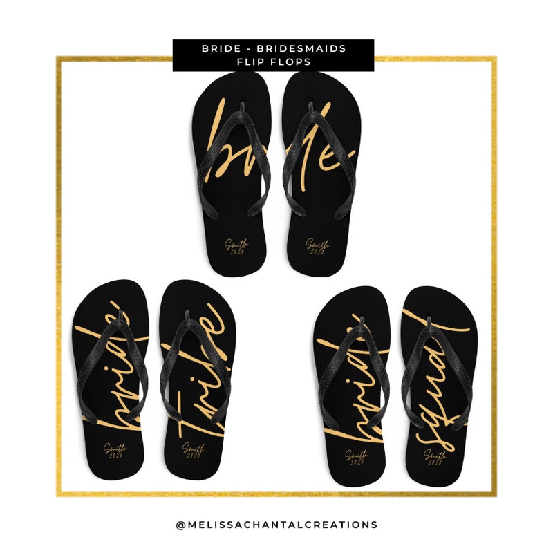 bride tribe flip flops