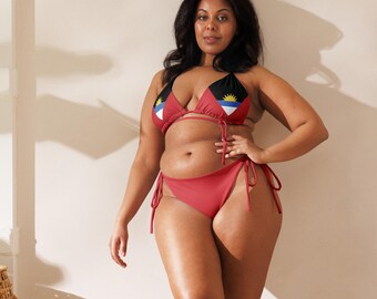 Anitgua & Barbuda String Bikini, ,Women's Swimsuit, Sexy Antigua Swimwear, Padded Bikini Top, Plus Size Swimwear, Bikini Set
