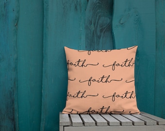 Faith Decorative Pillow - Bedroom Decor - Accent Pillow - Christian Home Decor - Jesus - God - Church - Christ - Catholic, Christmas Gift