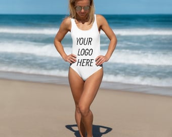 Custom One-Piece Swimsuit, Custom Swimwear, Company Logo, Event Branding, Personalized Swimsuit, Gift for Swimmer