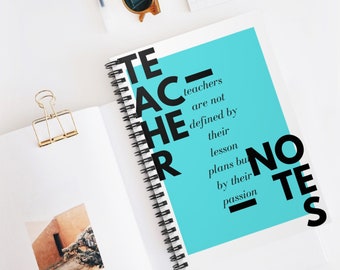 Teacher Notebook, Teacher Gifts, Teacher Appreciation, Planner, Notebook Journal, Sprial Notebook, Notebook Paper, Gifts for Teacher