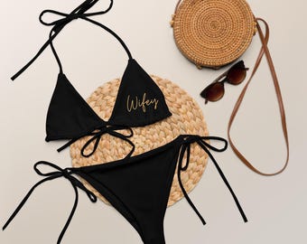 Wifey String Bikini, Custom Bridal Swimsuit, Bachelorette Party, Future Mrs Swimsuit, Bride Squad Swimsuit, Bridal bathing suit