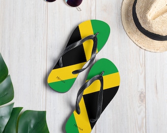 Personalized Jamaica Flip-Flops Custom Flip Flops, Custom Sandals,  Personalized Sandals, Jamaican Clothing