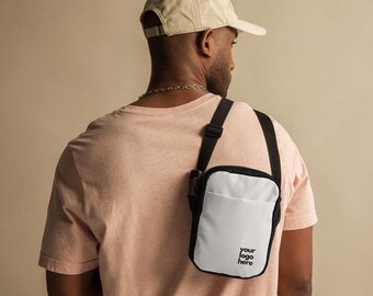 Custom Crossbody Bag, Utility Bag, Company Merch, Customizable Tag, Unisex Bag