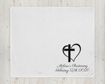 Personalized Baptism ~ Christening ~ Throw Blanket ~ Baby BlanketGift for Baby