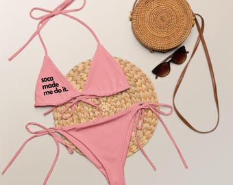 Soca Made Me Do it Bikini, Get On Bad, Trinidad Carnival, Cropover , Toronto Carnival, Monday Wear, Soca Music, Pink Swimsuit, Two Piece