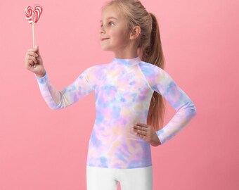 Tie Dye Kids Rash Guard, Long sleeve swimwear, UV protection, UPF 50+,