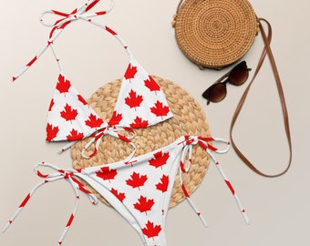 Canada Maple Leaf Bikini, Red Bikini, White Bikini, Canada Day, Canadian Girl