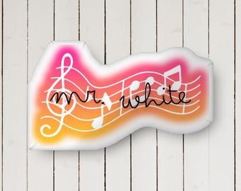Personalized Music Teacher Pillow, Teacher Gift, Back to School, Custom Pillow, Name Gift