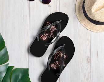 Personalized Name Flip-Flops with Crown, Teacher Gift, Honeymoon Flip Flops, Bridal Gift, Bride GiftGift to Wife, Gift for Fiance