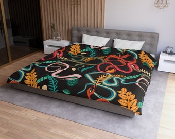 Snakes & Leaves Microfiber Duvet Cover
