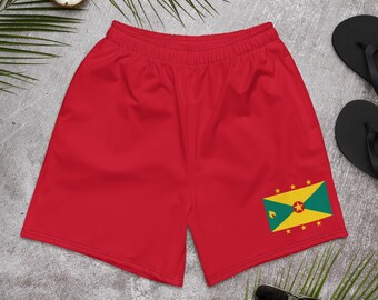Grenada Swim Shorts, Unisex Athletic Long Shorts, Swimming Trunks, Athletic Shorts, Basketball Shorts, Comfy Shorts, Carnival Shorts