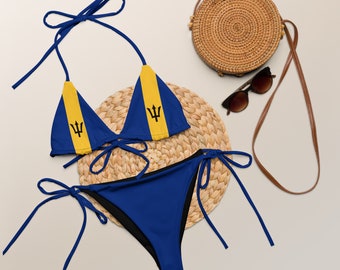 Barbados String Bikini, Plus Size Swimwear, Blue Swimsuit, Trident, Bajan Clothing, Cropover 2024, Kadooment Day