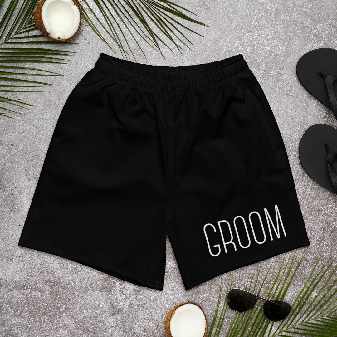 Groom Swim Trunks, Bride and Groom Swimwear, Groom Gift, Honeymoon Gift