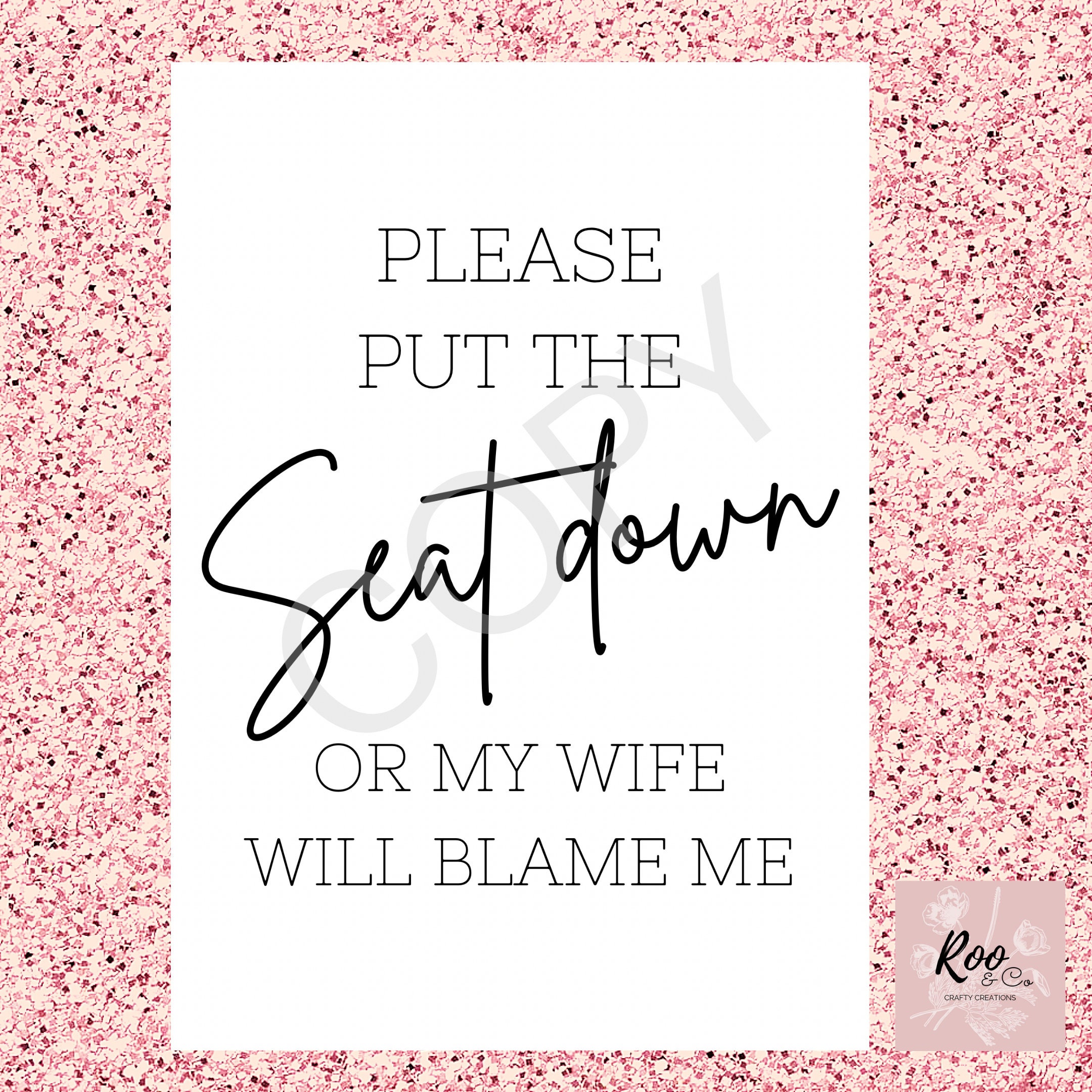 Quote Print Please Put The Seat Down A4 Print Etsy Nederland