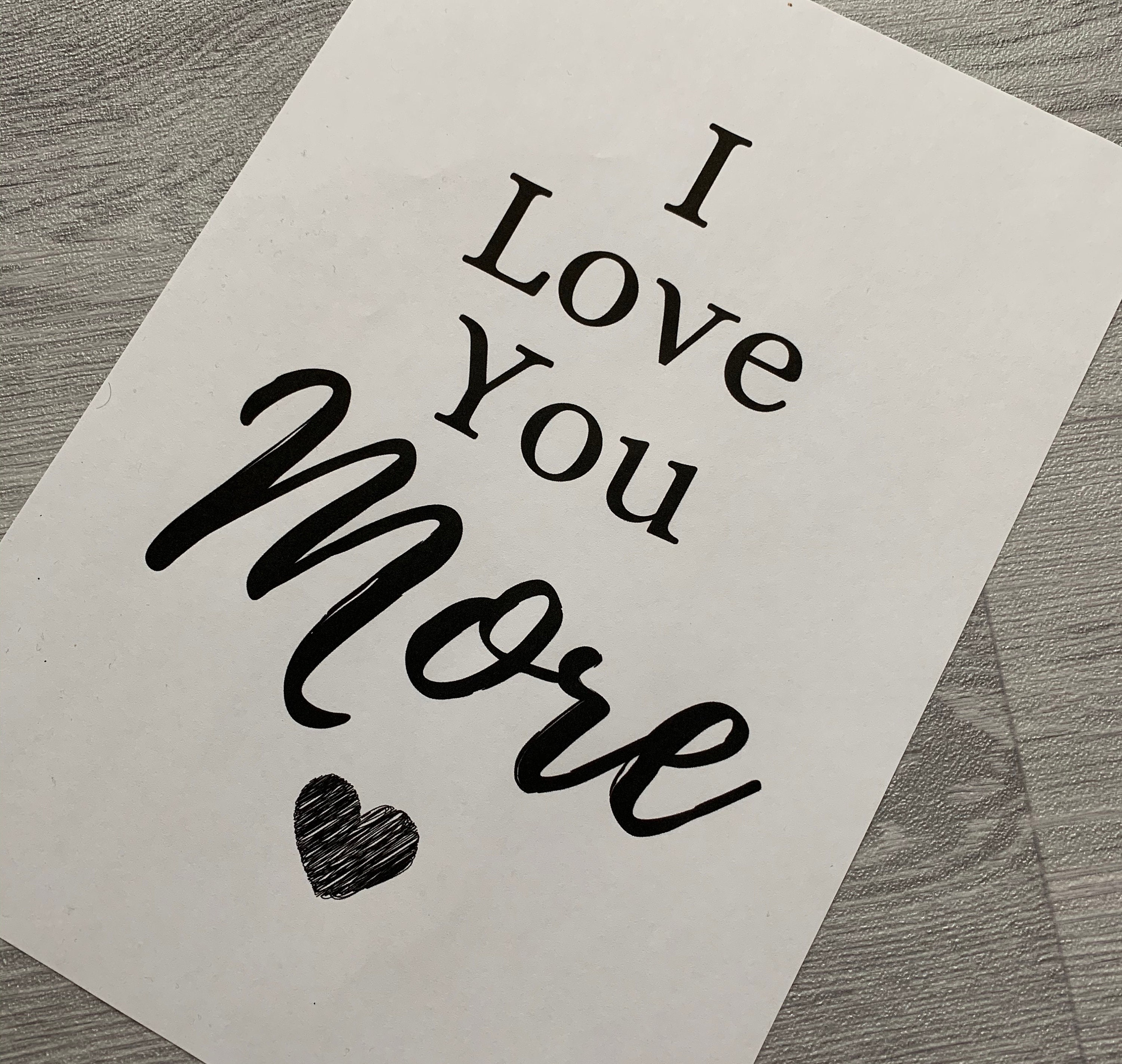 Quote Print I Love You More / I Love You Most A4 Print | Etsy