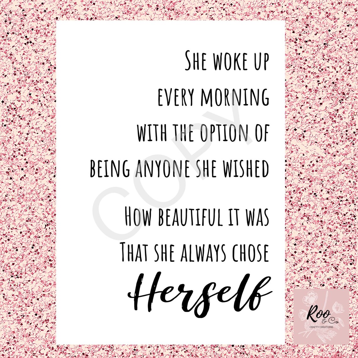 Quote Print 'she Chose Herself' A4 Print - Etsy
