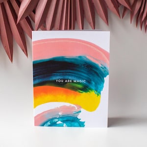Cartão de felicitações You Are Magic, ecológico, em branco por dentro, cartão pintado à mão